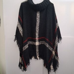 🎉Black and Red Plaid Women's Poncho